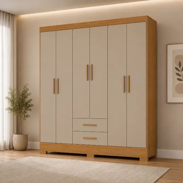 Guarda roupa casal com 6 portas GETT MOVEIS