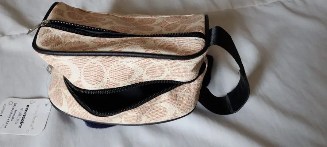 Estojo necessaire feminino cor bege - Foto 3