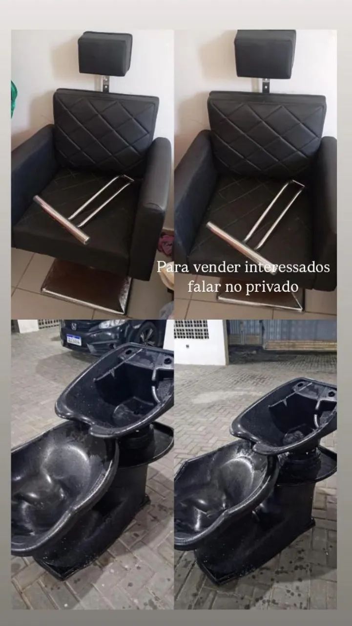Vendo cadeira de barbeiro e lavatório  - Foto 4