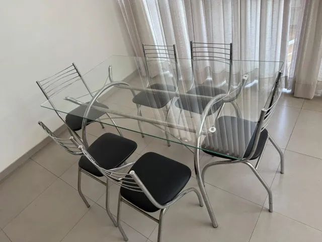Mesa de Jantar de Vidro com 6 Cadeiras - Foto 4