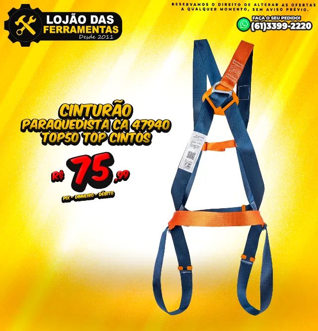 Cinturão Paraquedista CA 47940 TOP50 Top Cintos