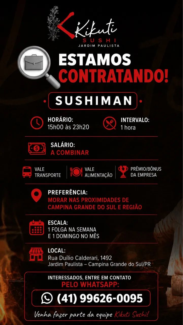 VAGA PARA SUSHIMAN  - Foto 2