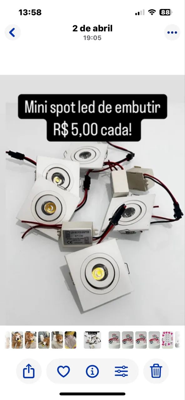 Mini spot quadrado usado 