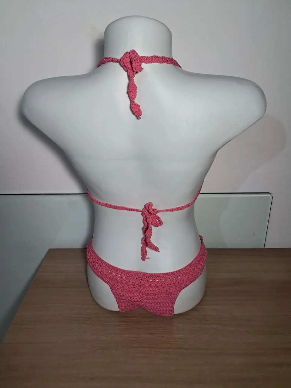 Biquini rosa em Crochê  - Foto 2