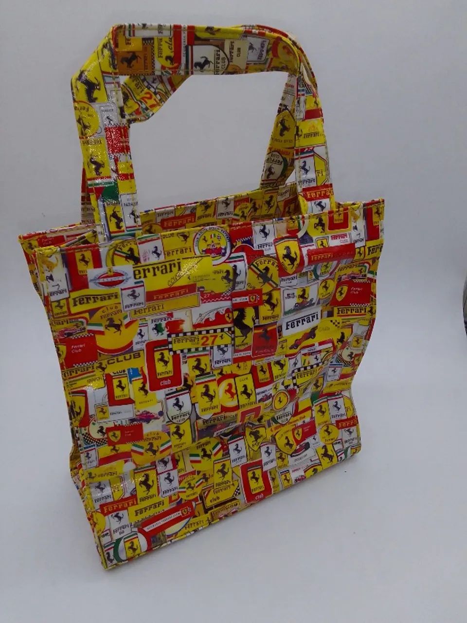 Sacola Lona Vinil Original Ferrari Promoção Anos 90 - 33 Cms  - Foto 2