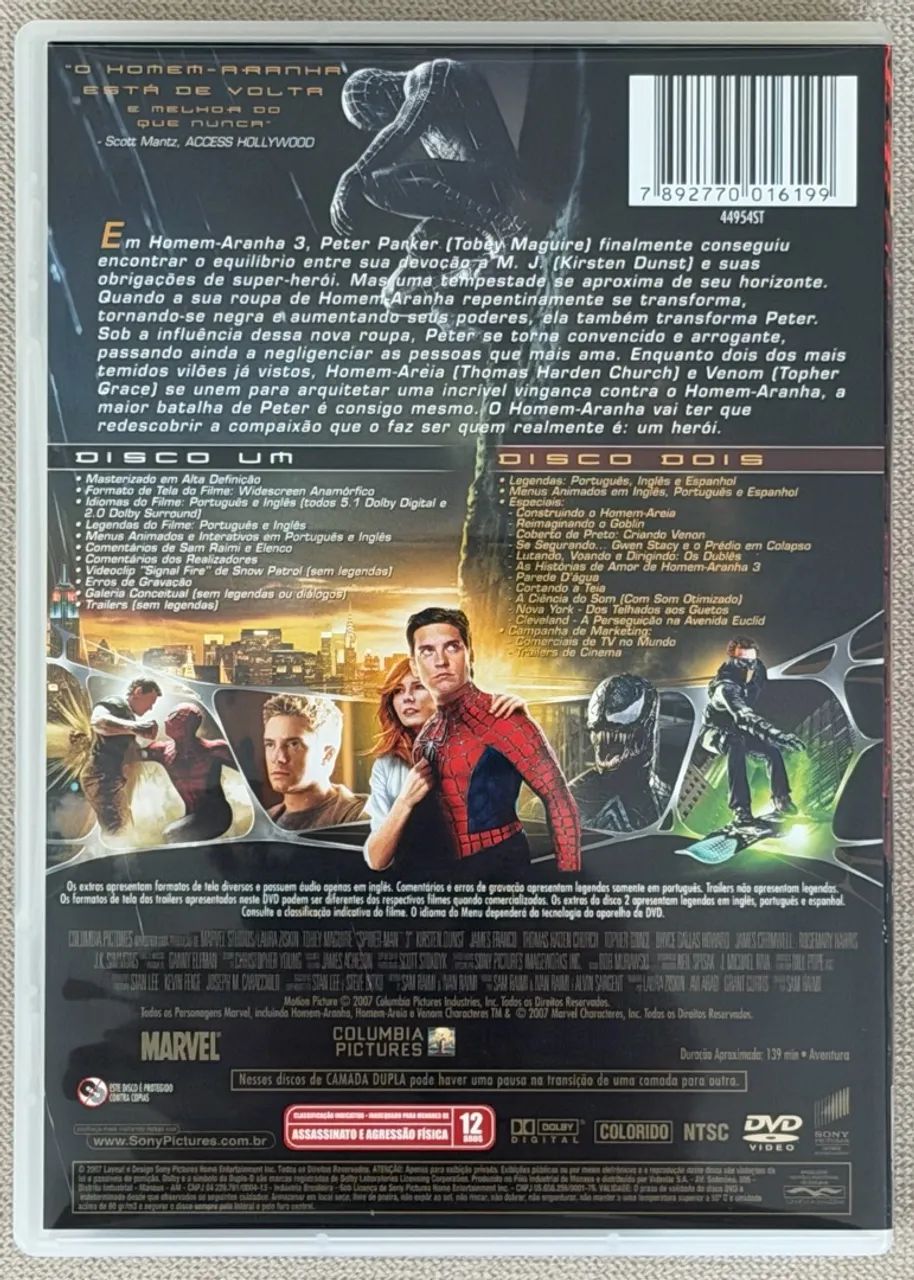 DVD Homem Aranha 3 (original) - Foto 2