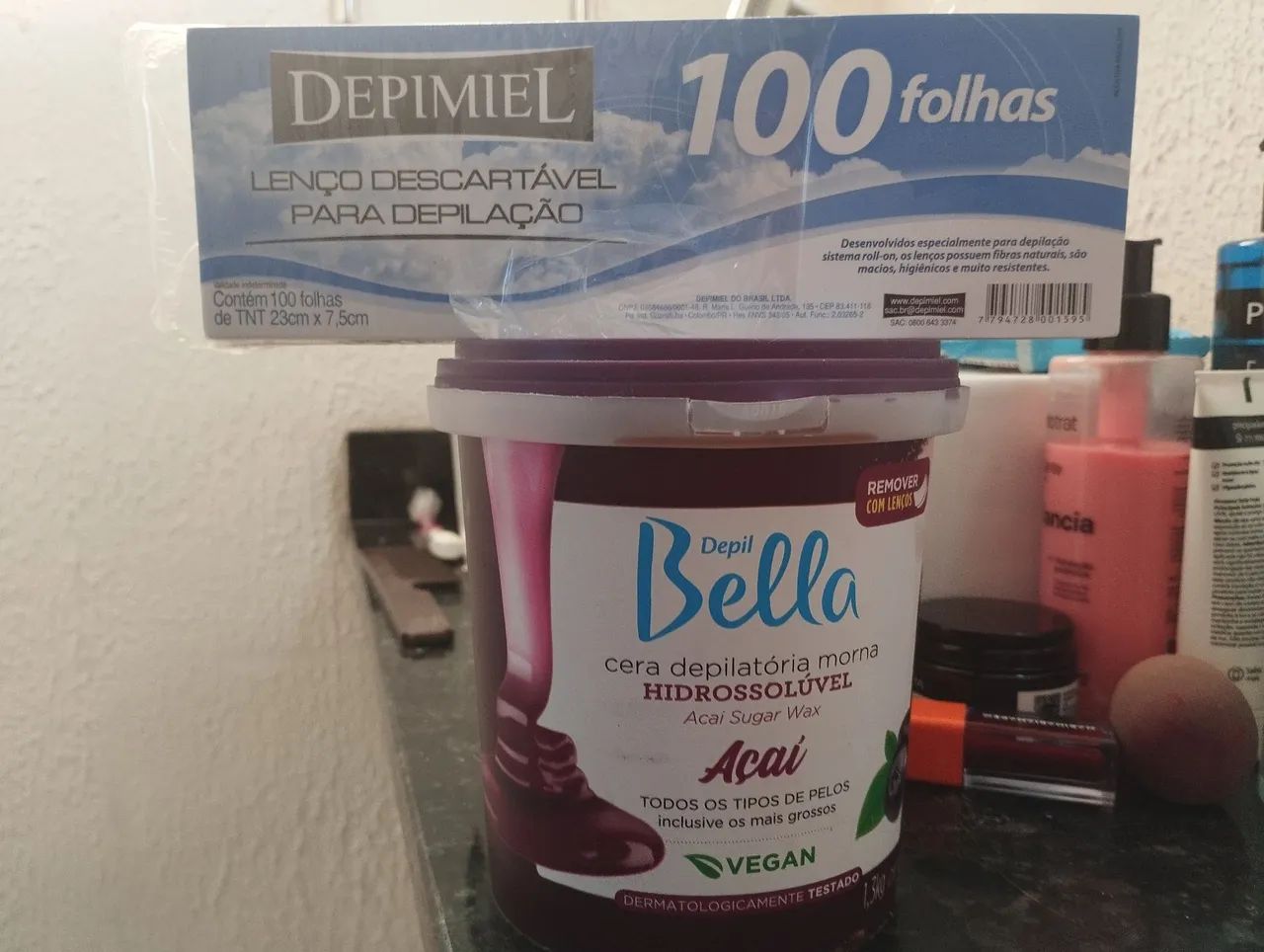 Cera depilatória de açaí + lenço descartável  - Foto 2