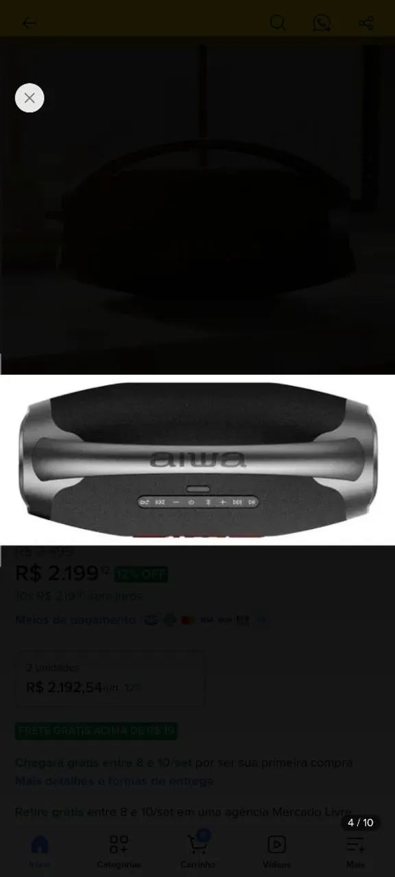 Vendo caixa de som  bom box Aiwa  nova - Foto 4