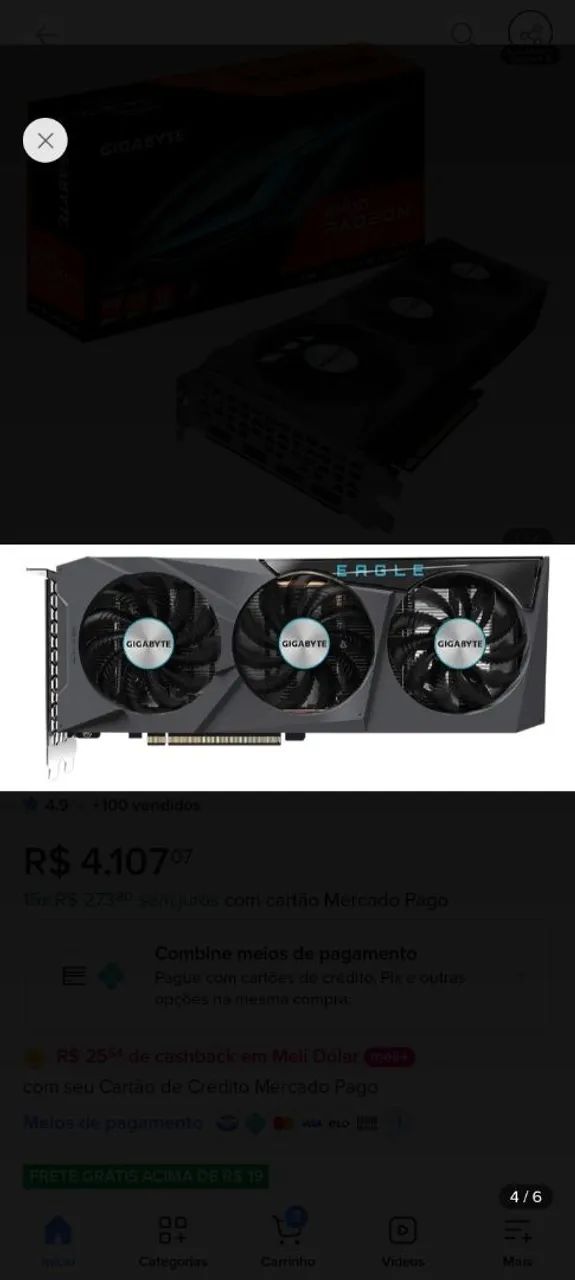 Placa de video RX6600 8GB - Foto 3