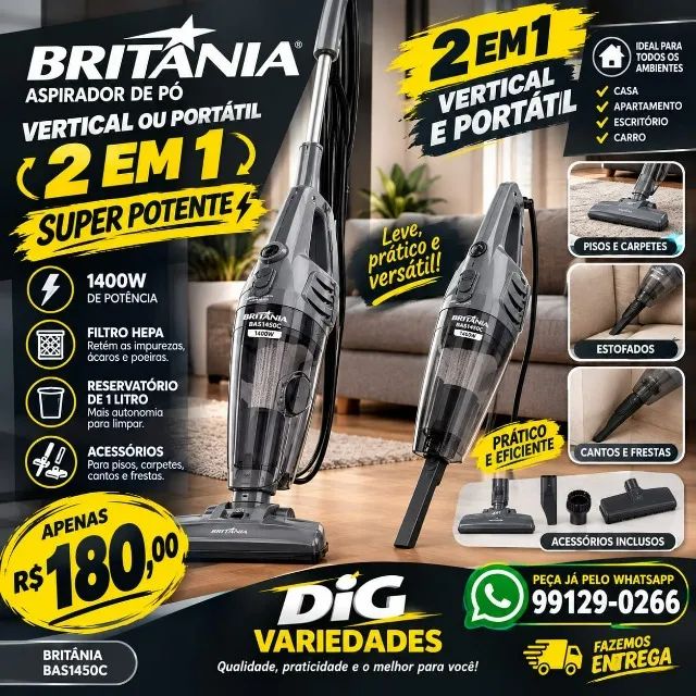 Aspirador 1450w Britânia Vertical