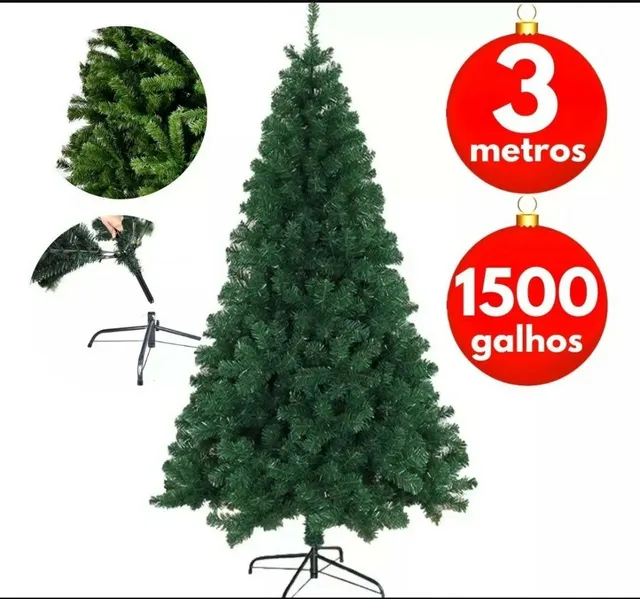 Arvore De Natal 1,80 M 200 Galhos Pinheiro Verde Cheia Luxo