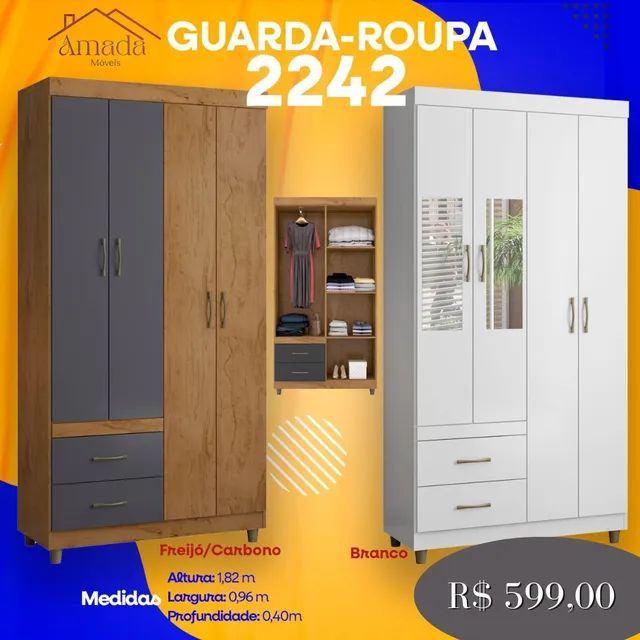 Guarda roupa solteiro 2232 , Entrega  em 3 dias  - Foto 3
