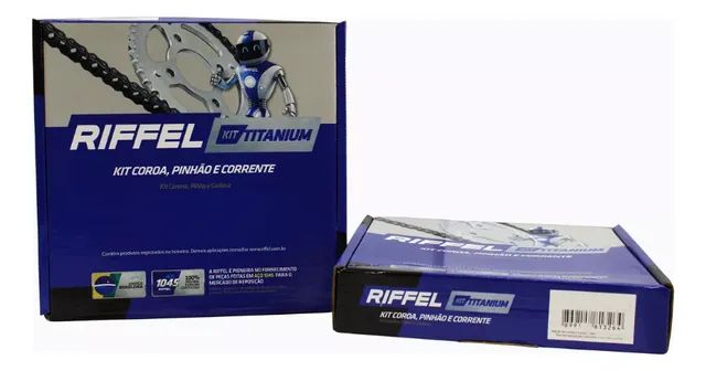 Kit Relação Cg Titan Fan 150/160 Start Todas Riffel Aço 1045 - Foto 6