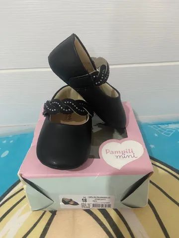 Sapatilha pampili de couro preta 