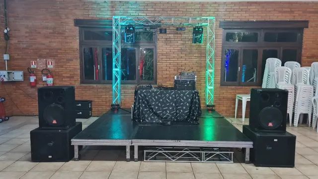 Locação varal de lâmpadas / luzes para festa / telão / caixa de som PA / backdrop / palco - Foto 2