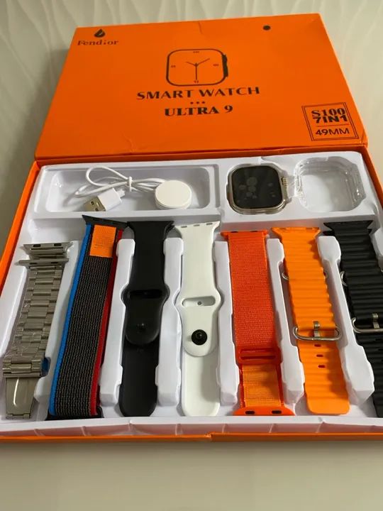Relógio smartwatch Bluetooth S100 7 pulseiras  - Foto 2