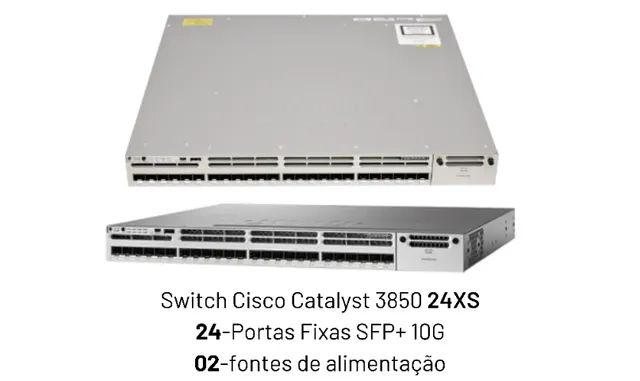 Switch Cisco Catalyst 3850 24XS 24Portas Fixas SFP+ 10G