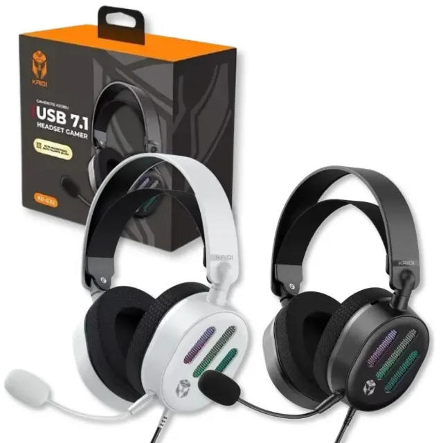 Headset Gamer USB 7.1 Gamenote Luz RGB - Kaidi - KD-G32