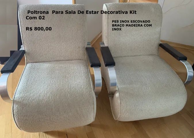 Poltrona Para Sala De Estar Decorativa - 02 poltronas - Foto 2