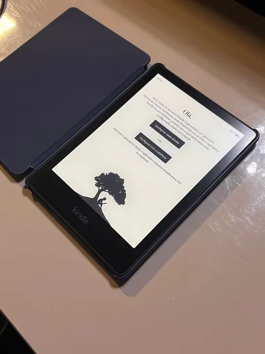 Nunca usado! Kindle Paperwhite 11ª Geração com capinha - Novo - Foto 3