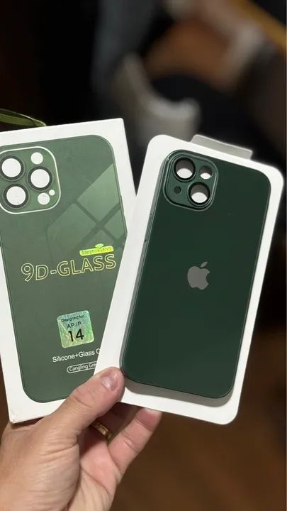 Capa de vidro IPhone 14 verde 