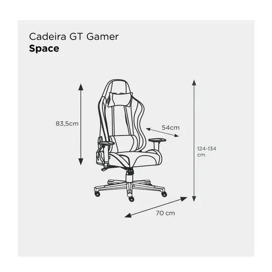 Cadeira Gamer Reclinável GT Space com LED RGB | GT Gamer - WZetta - Foto 6