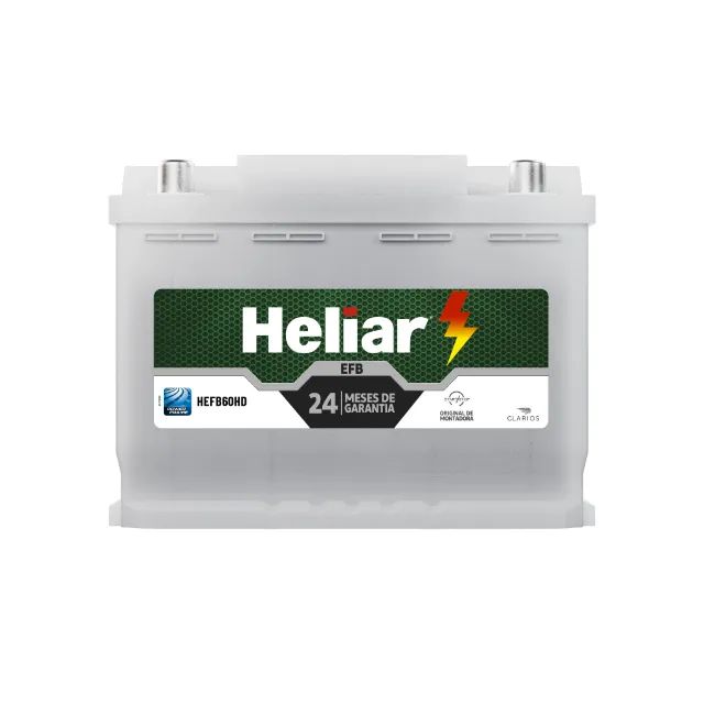 Bateria Para Carro Heliar Tenologia EFB de 60 AH com 2 Anos de Garantia - R$670,00