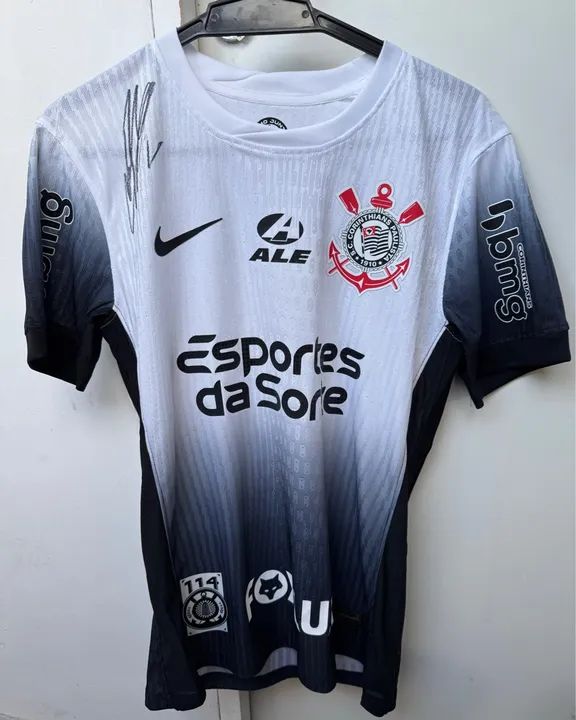 Camisa Corinthians 2024 modelo jogador autografada 