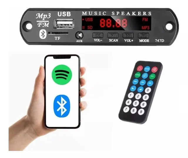 Placa Receiver decodificadora mp3 ara caixas bob não amplificada