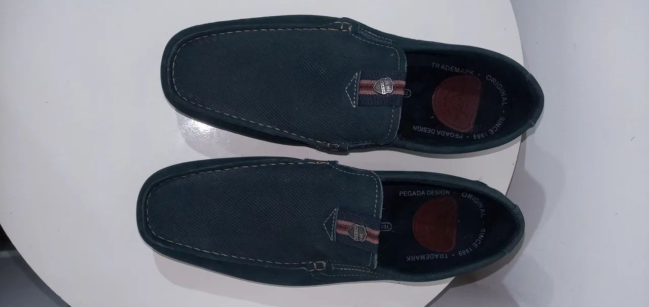 Mocassim em couro Pegada( masculino) cor: azul marinho/ Tam. 39 ( Novo) na caixa. - Foto 2