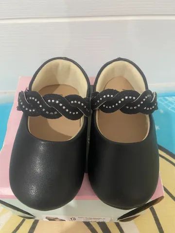 Sapatilha pampili de couro preta  - Foto 2