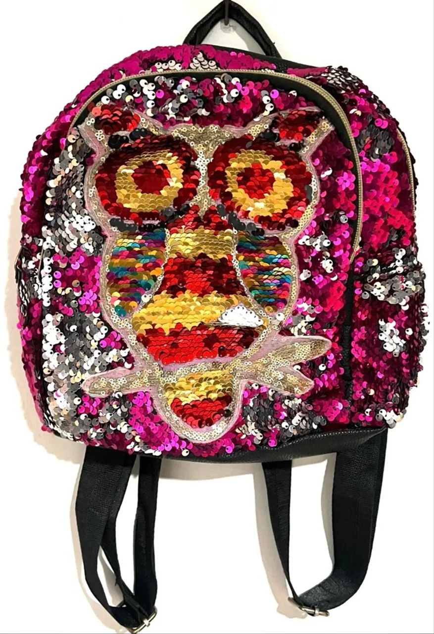 Mochila de Paetês com Design de Coruja - Foto 3