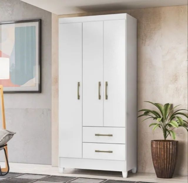 Guarda Roupa 3 Portas 2 Gavetas c/ Espelho Novo entregamos