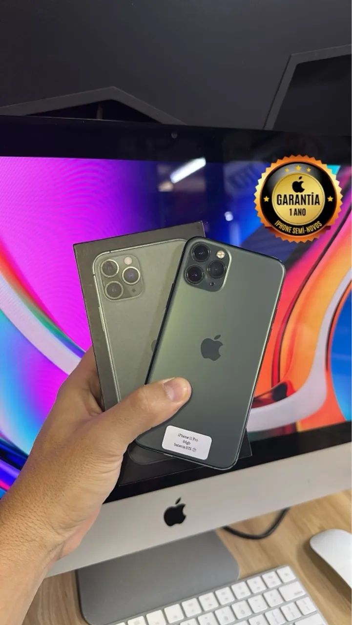 iPhone 11 Pro max. 64gb Verde - Semi-Novo 1 ano de garantia 