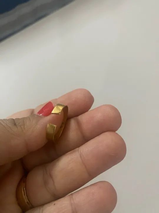 Anel de Ouro 18k par de alianca 