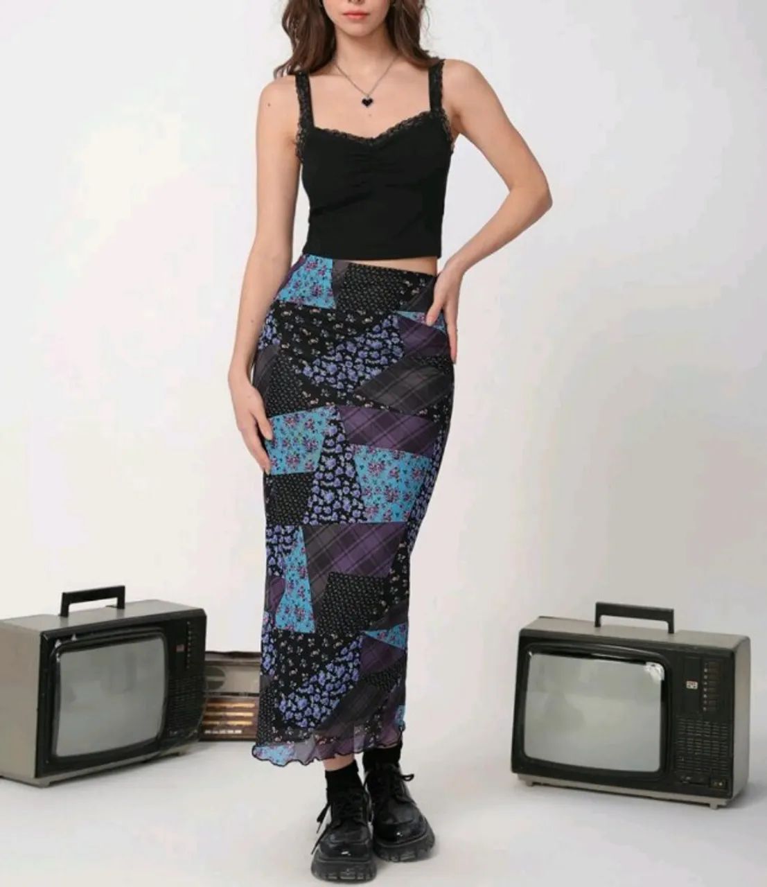 Saia midi Boho importada NOVA - Foto 5