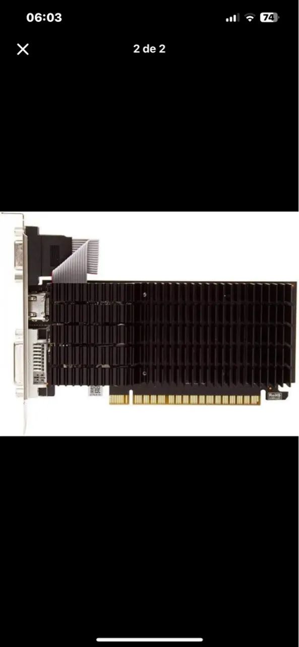 Placa de Vídeo EVGA NVIDIA GeForce GT 710 2gb