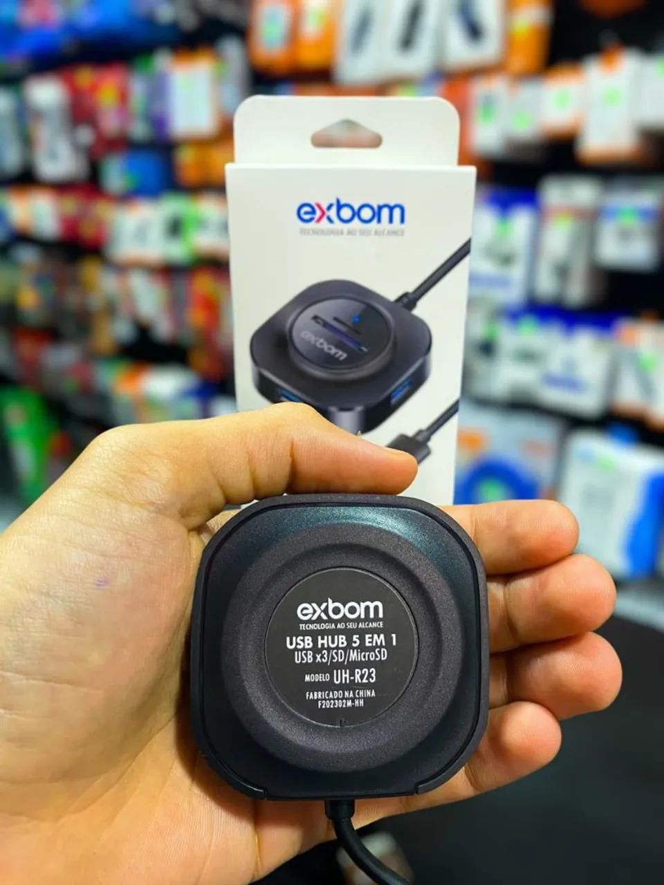 HUB 3 EM 1 USB/SD/MICROSD EXBOM UH-R23 - Foto 4