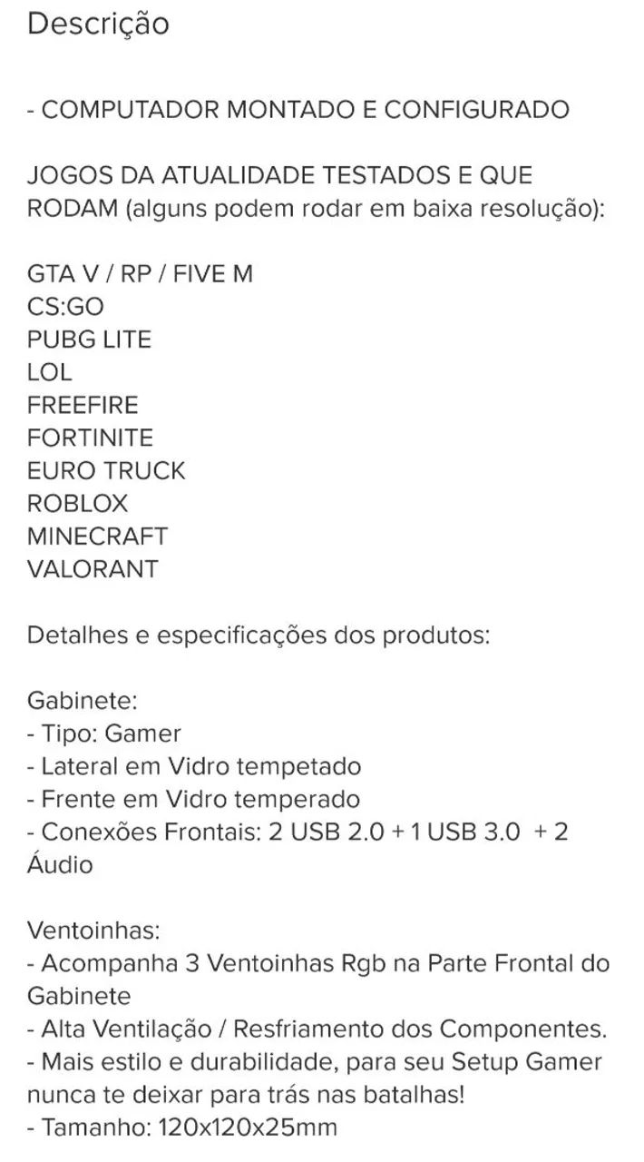 Vendo Pc gamer64166986105089122