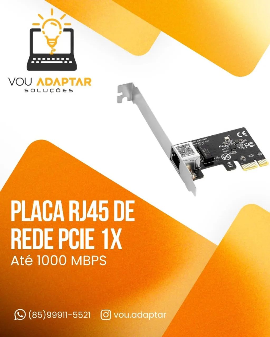 Placa De Rede Pci-e x1 10/100/1000mbps Gigabit Realtek Rj45