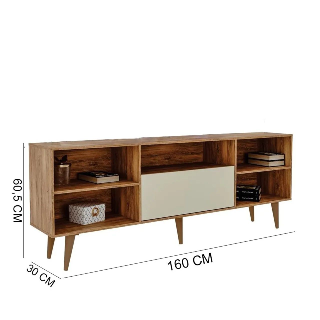 Rack Rodial Para Tv Até 65 Polegadas Dalle Cinamomo / Off White <br> - Foto 2