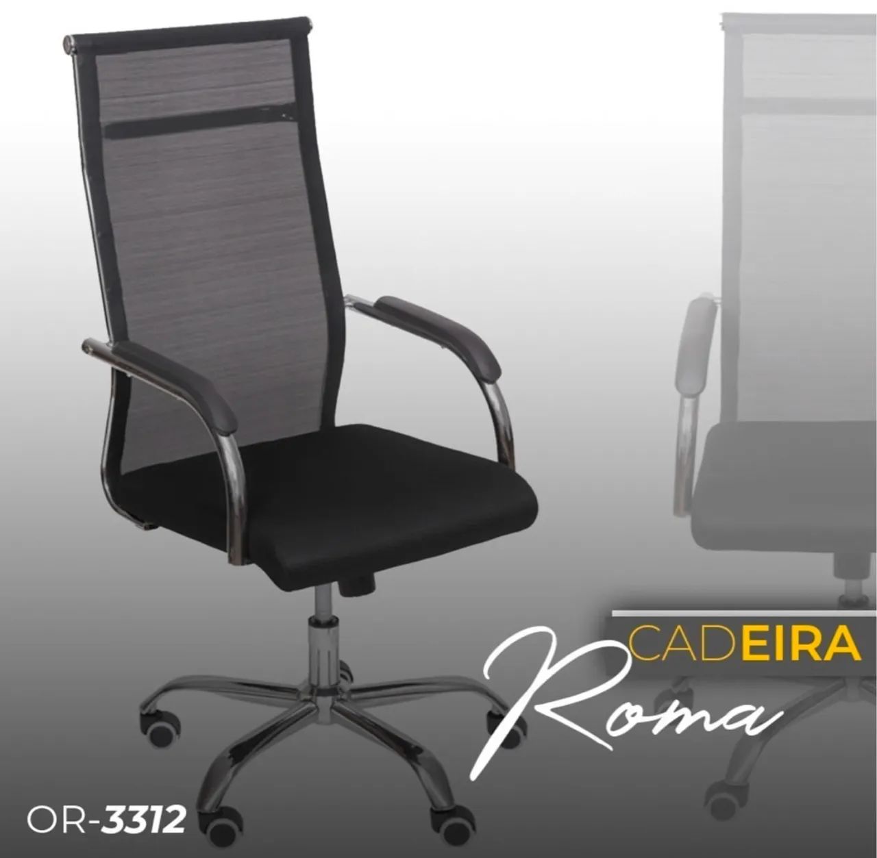 Cadeira de Escritório Giratória com Encosto de Malha