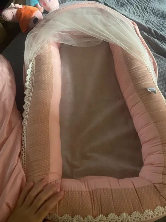 Berço Mosquiteiro para Bebê Rosa - Foto 4