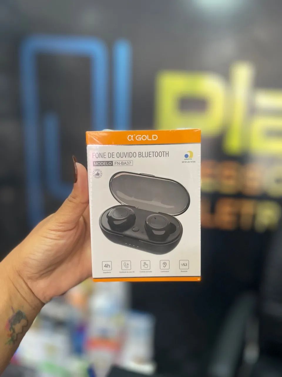 Promoção Fone de Ouvido Bluetooth Alpha Gold FN-BA37