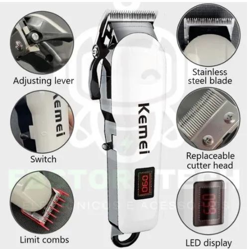 Máquina de Cortar Cabelo Profissional Kemei KM-809A - 2025 - Foto 4