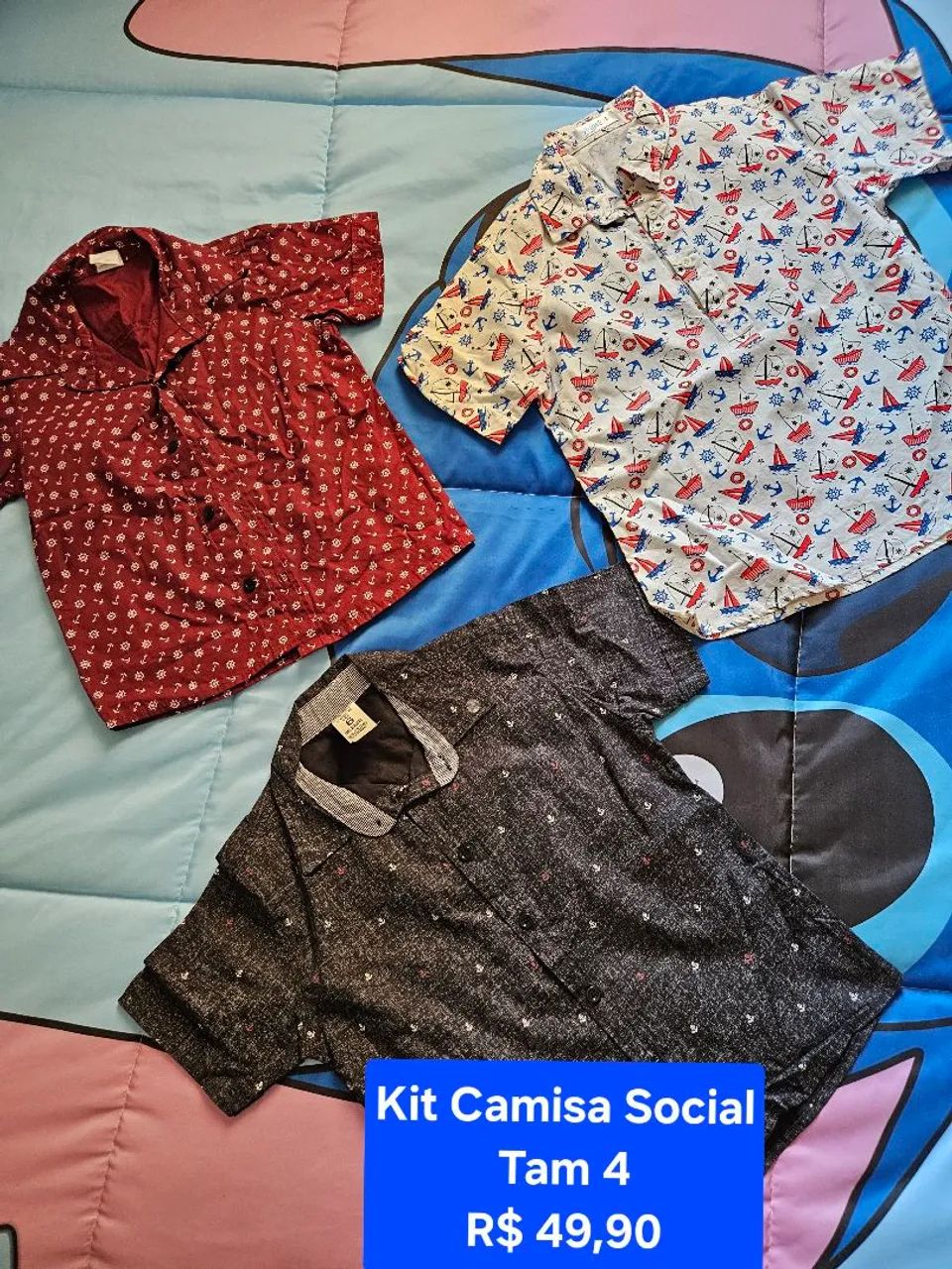 Kit Camisa Social Infantil Tam 4