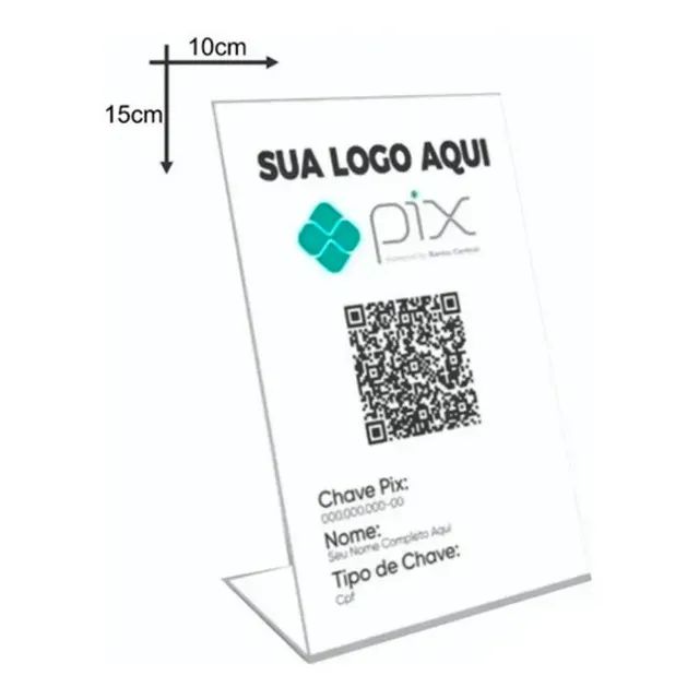 Placa Pix QR Code Personalizada com Sua Logo