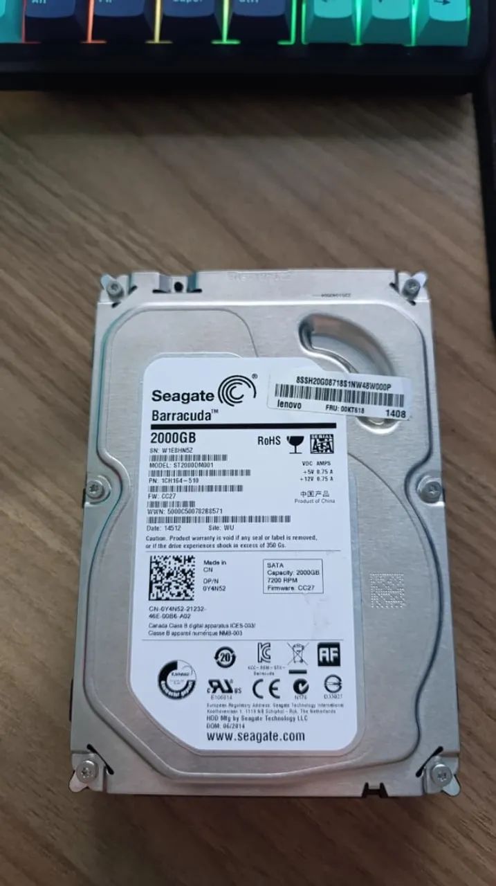 HD 2TB Seagate Barracuda USADO