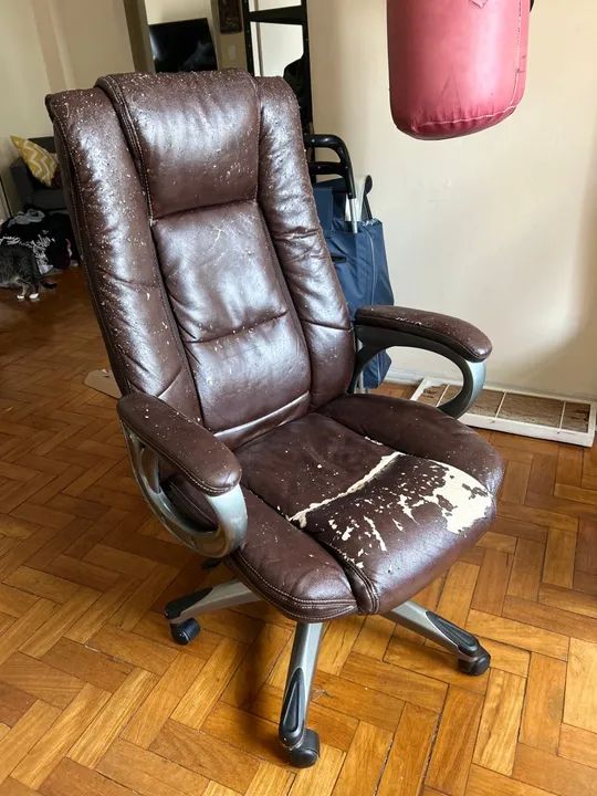 Cadeira de Escritório em Couro sintético Marrom - Foto 2