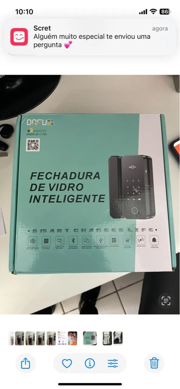 Fechadura de vidro inteligente 